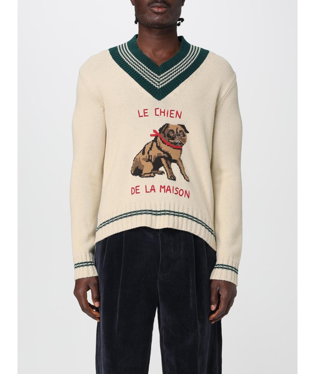 VALENTINO Бежевый шерстяной джемпер / свитер, фото 2