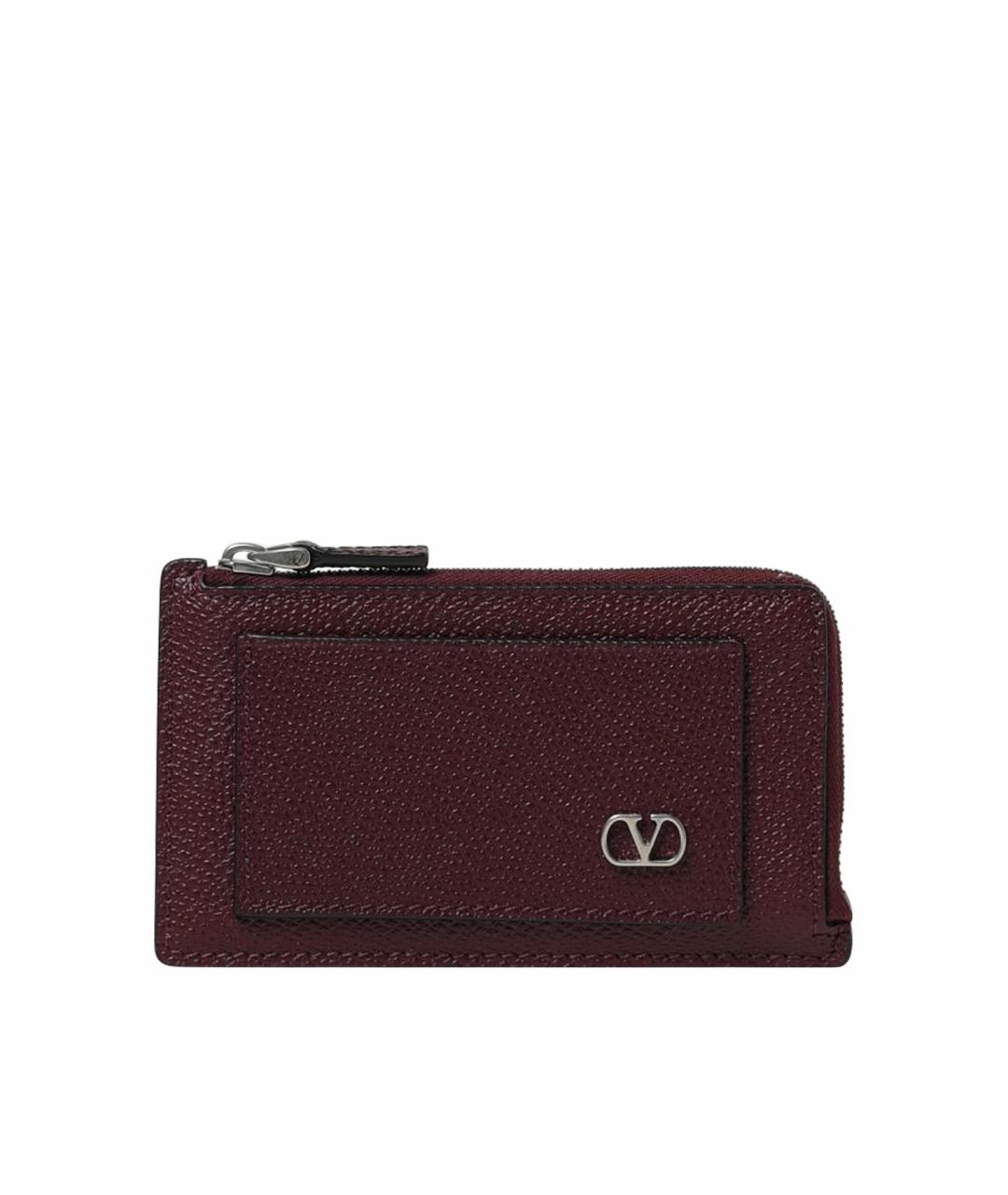 VALENTINO Бордовый кожаный кошелек, фото 1