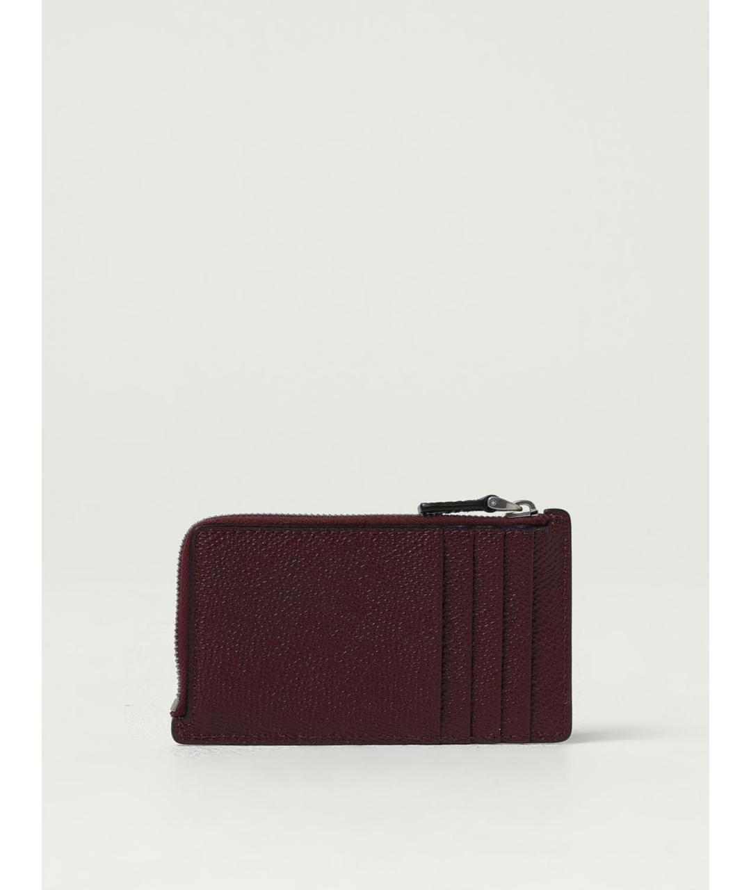 VALENTINO Бордовый кожаный кошелек, фото 2