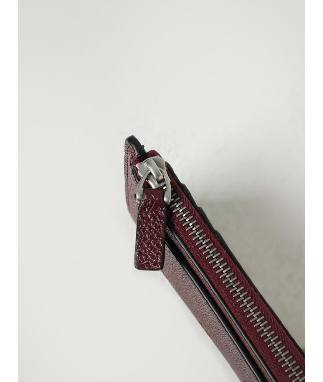 VALENTINO Бордовый кожаный кошелек, фото 3