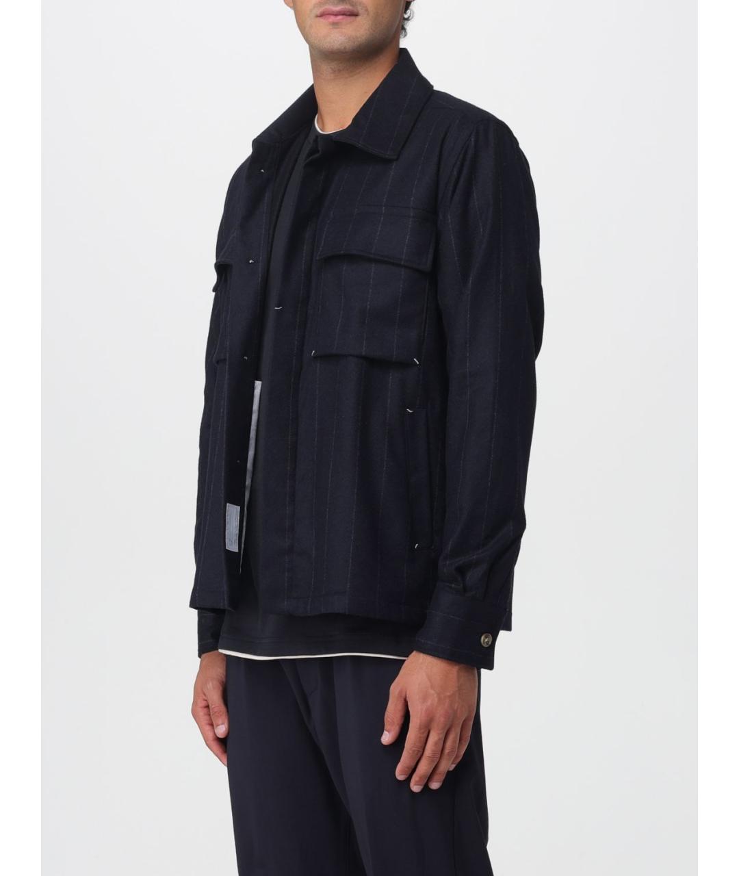 ELEVENTY Темно-синяя шерстяная куртка, фото 3