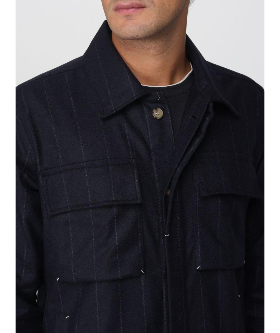 ELEVENTY Темно-синяя шерстяная куртка, фото 4