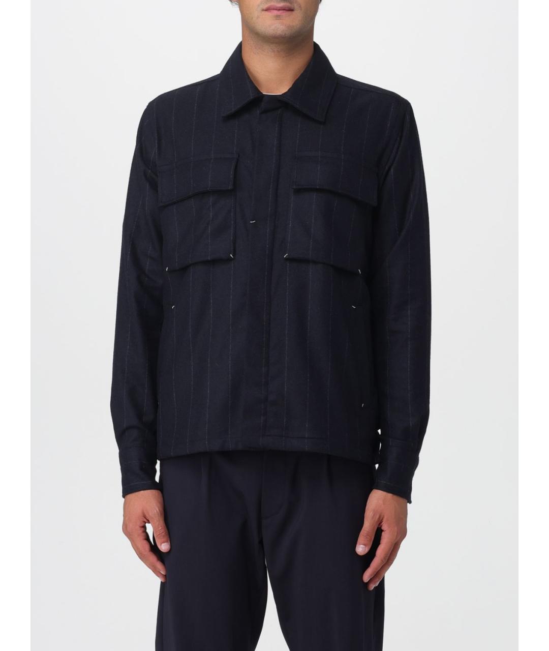 ELEVENTY Темно-синяя шерстяная куртка, фото 5