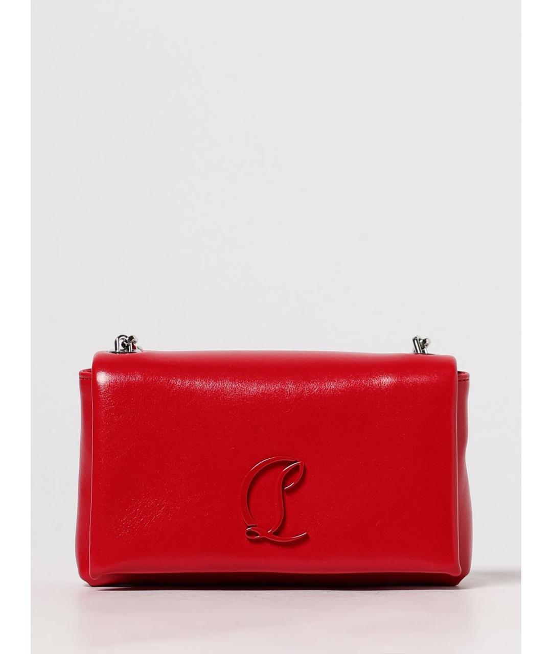 CHRISTIAN LOUBOUTIN Красная кожаная сумка через плечо, фото 4