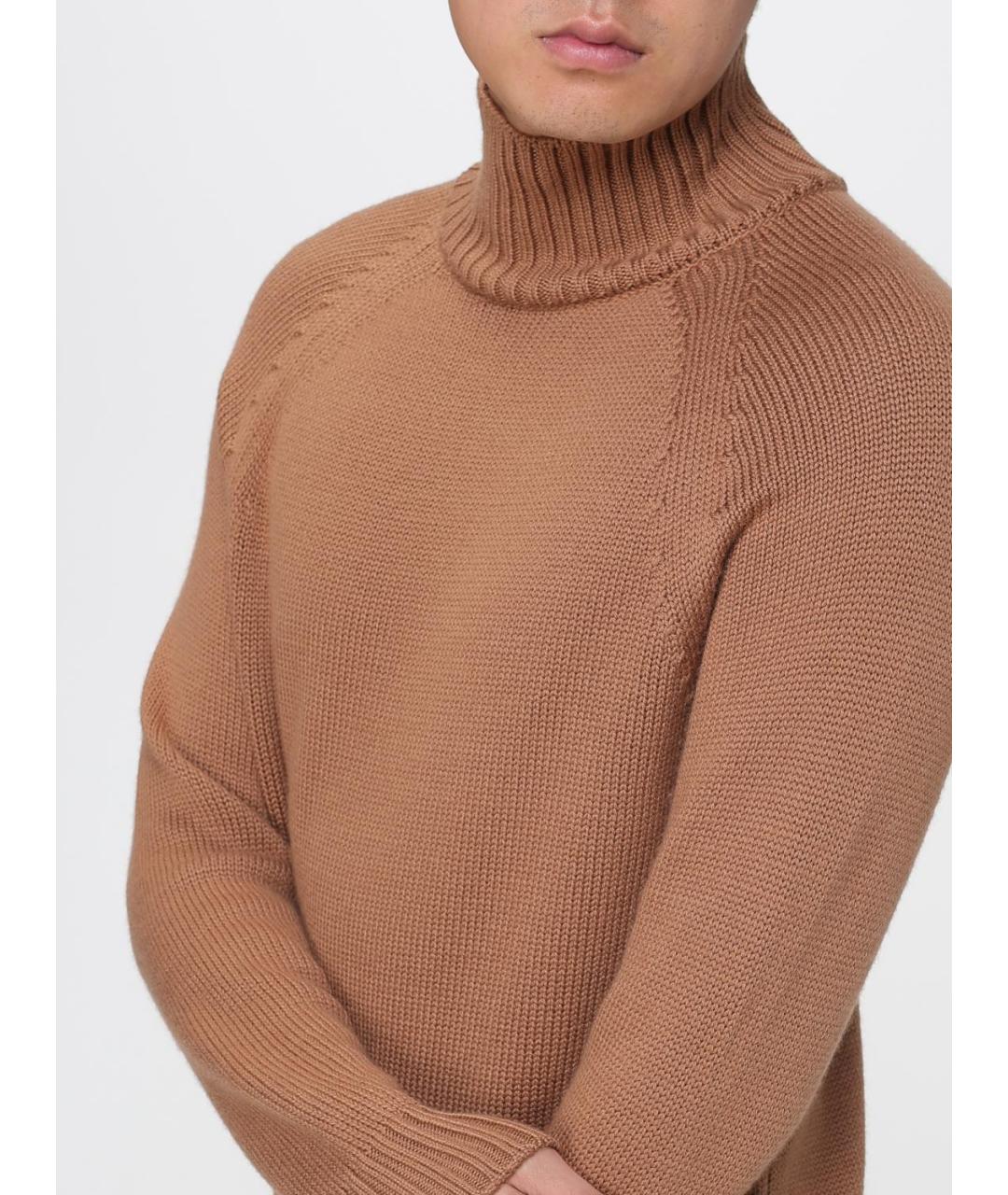 ELEVENTY Коричневый шерстяной джемпер / свитер, фото 3