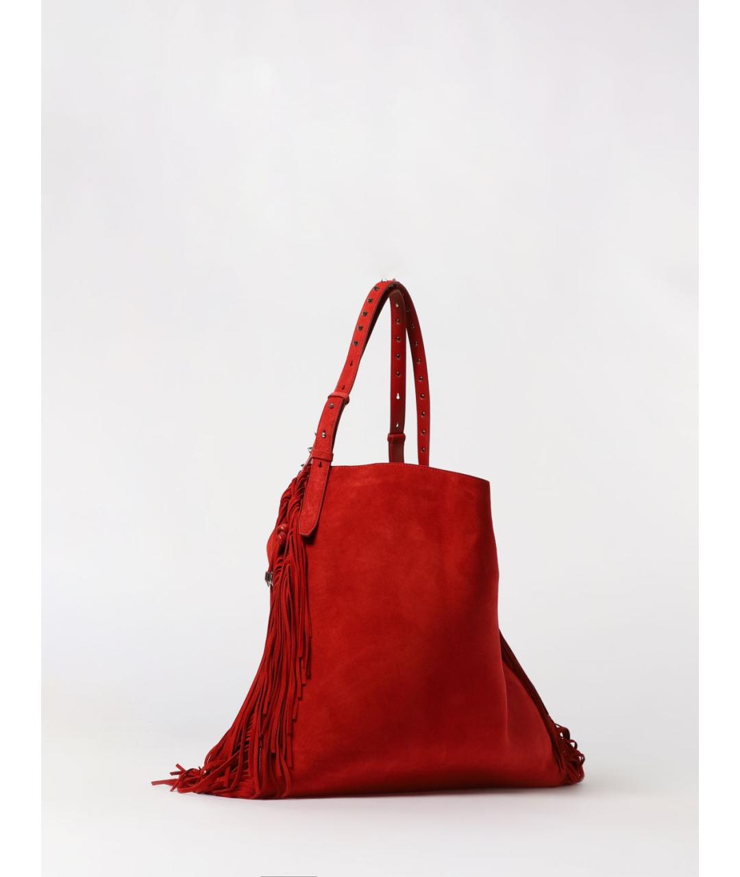 CHRISTIAN LOUBOUTIN Красная замшевая сумка тоут, фото 2