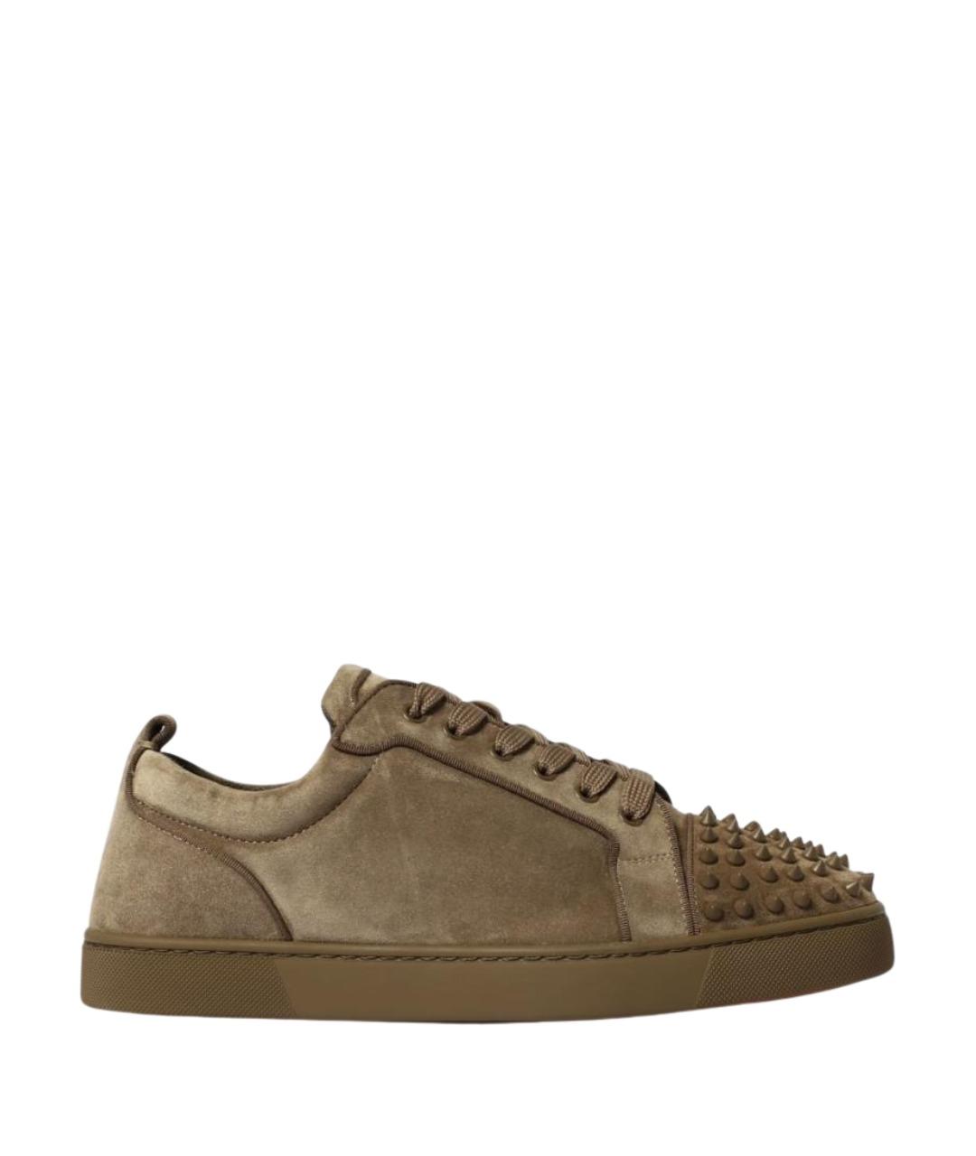 CHRISTIAN LOUBOUTIN Бежевые кожаные низкие кроссовки / кеды, фото 1