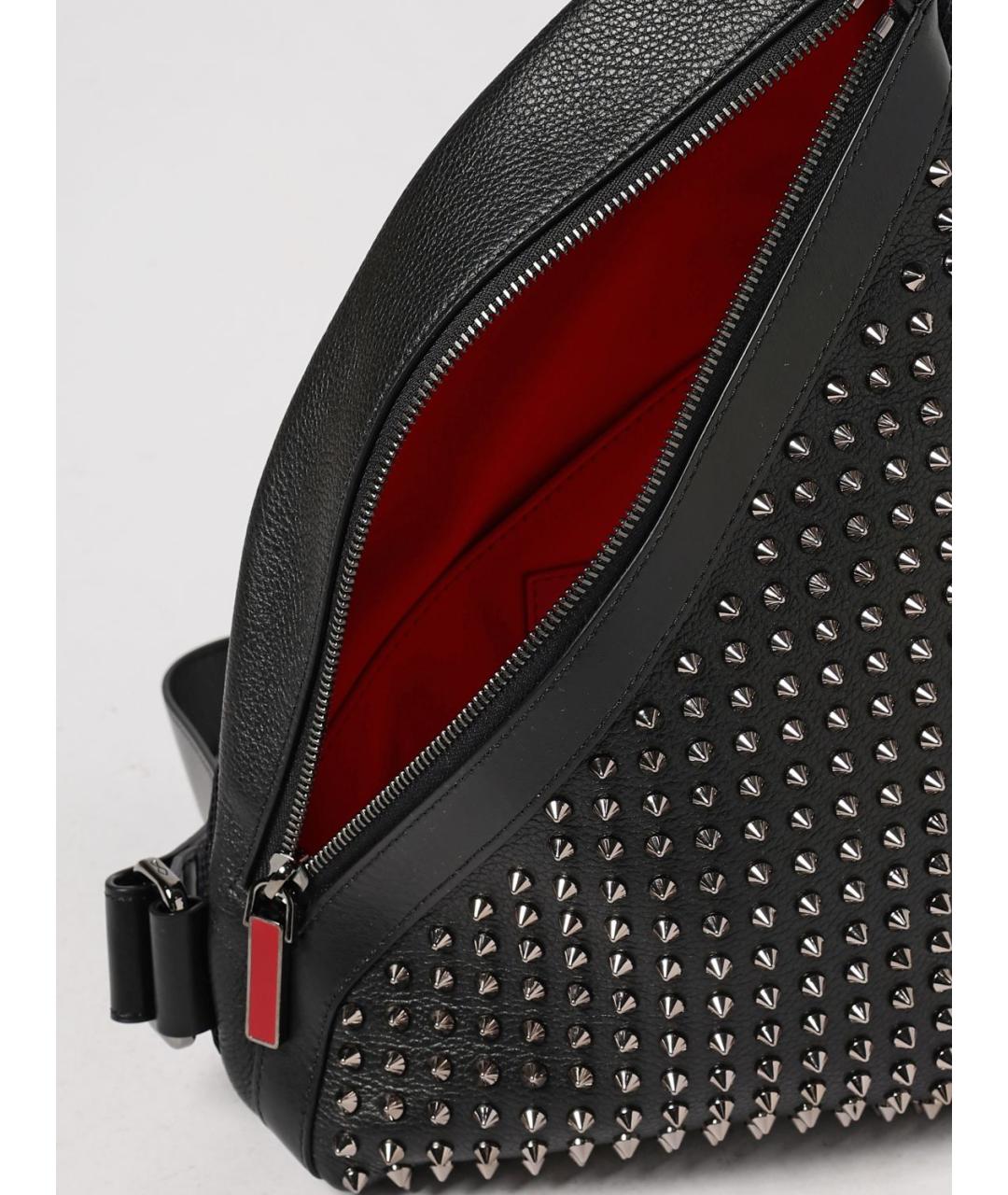 CHRISTIAN LOUBOUTIN Черная кожаная сумка на плечо, фото 4