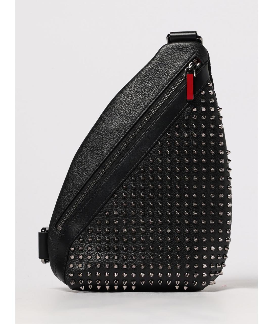 CHRISTIAN LOUBOUTIN Черная кожаная сумка на плечо, фото 5