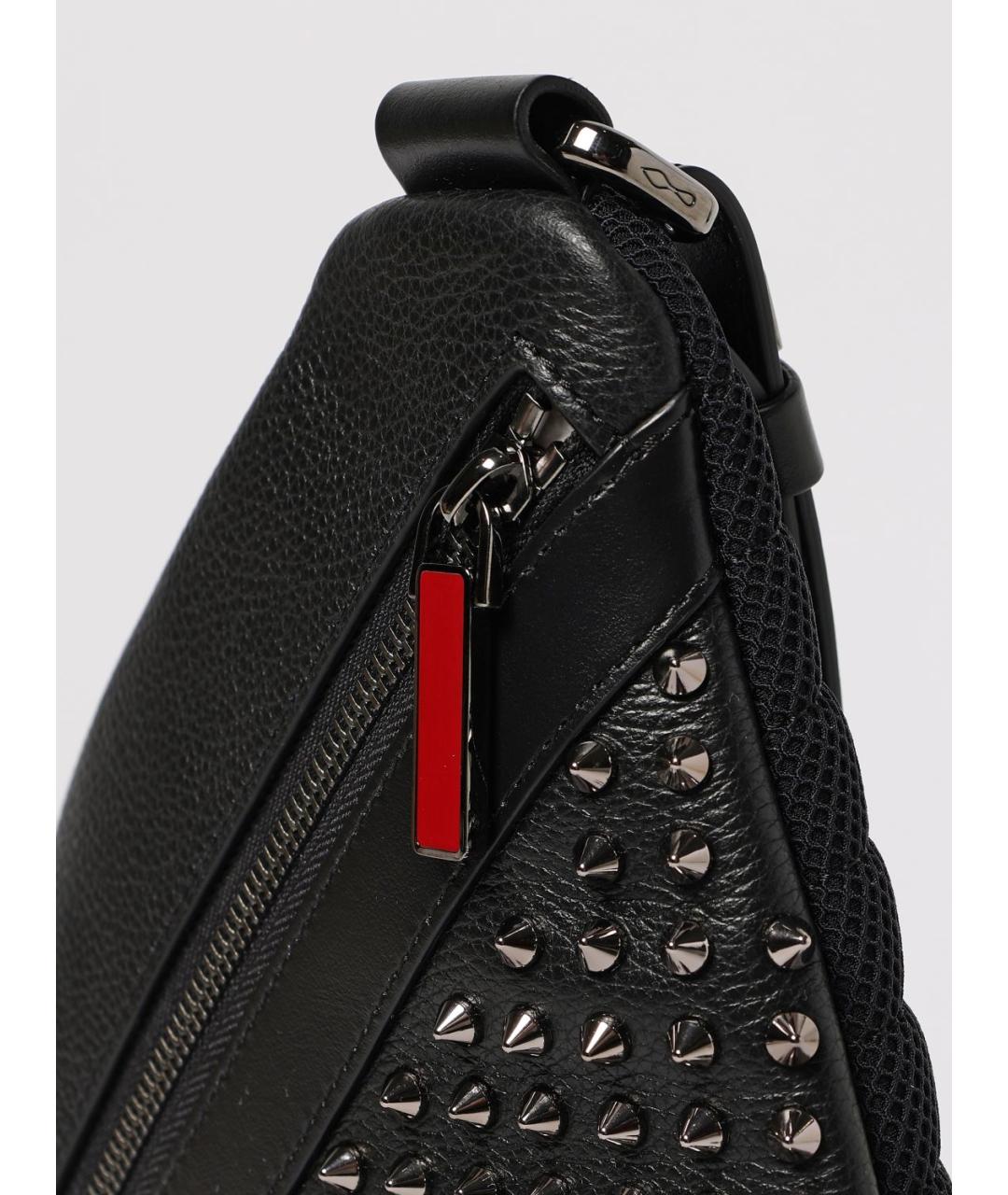 CHRISTIAN LOUBOUTIN Черная кожаная сумка на плечо, фото 3