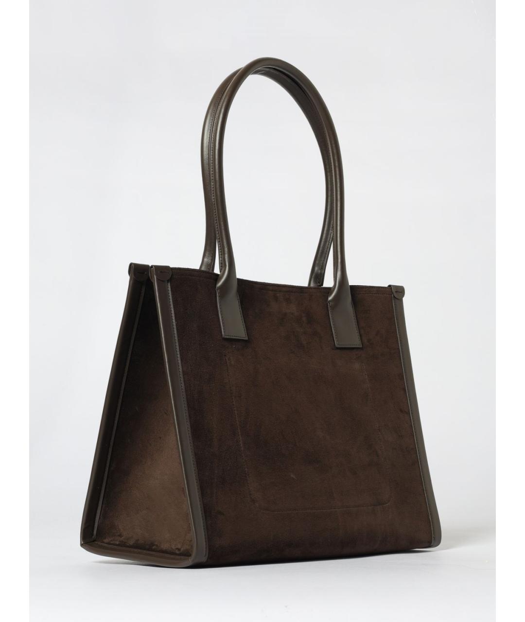 CHRISTIAN LOUBOUTIN Коричневая замшевая сумка тоут, фото 2