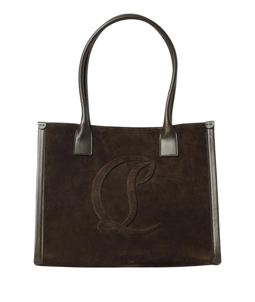 CHRISTIAN LOUBOUTIN Коричневая замшевая сумка тоут, фото 1