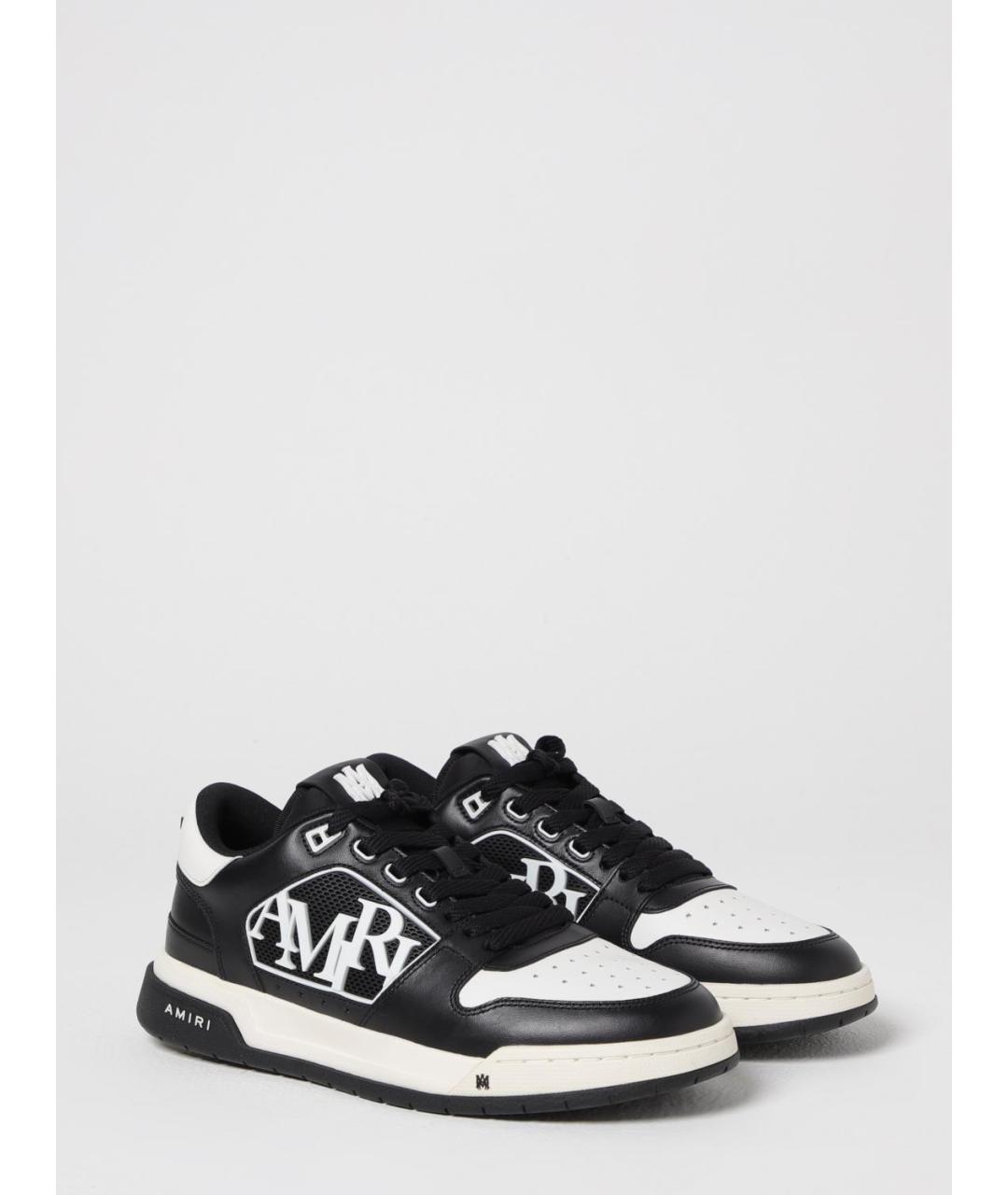 AMIRI Черные кожаные низкие кроссовки / кеды, фото 2