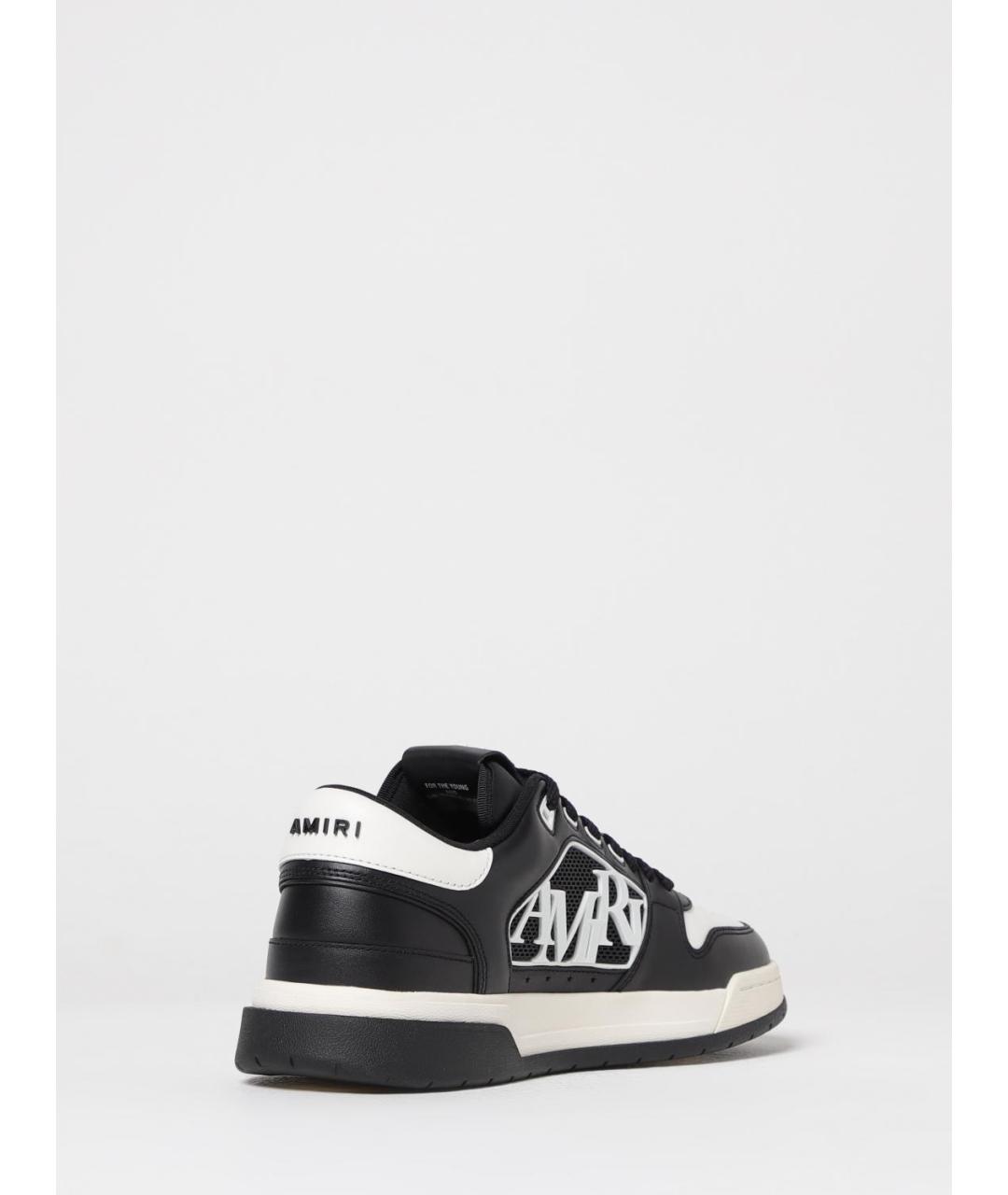 AMIRI Черные кожаные низкие кроссовки / кеды, фото 3