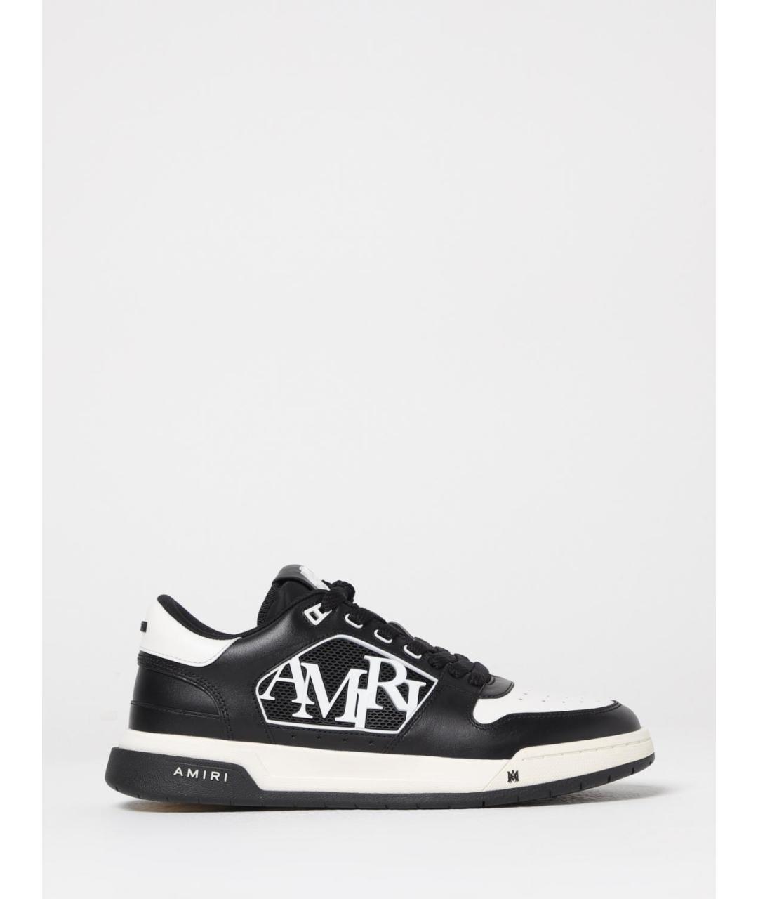AMIRI Черные кожаные низкие кроссовки / кеды, фото 5