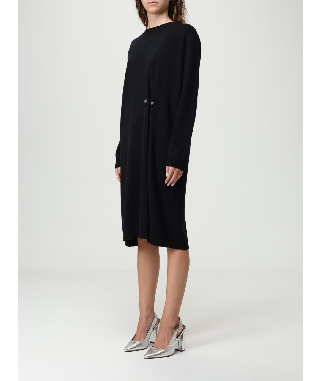 FABIANA FILIPPI Черное шерстяное повседневное платье, фото 3