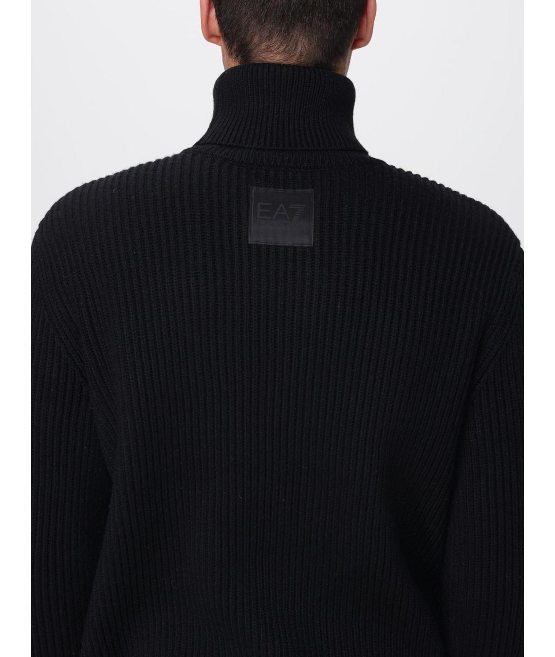 EA7 Черный шерстяной джемпер / свитер, фото 4