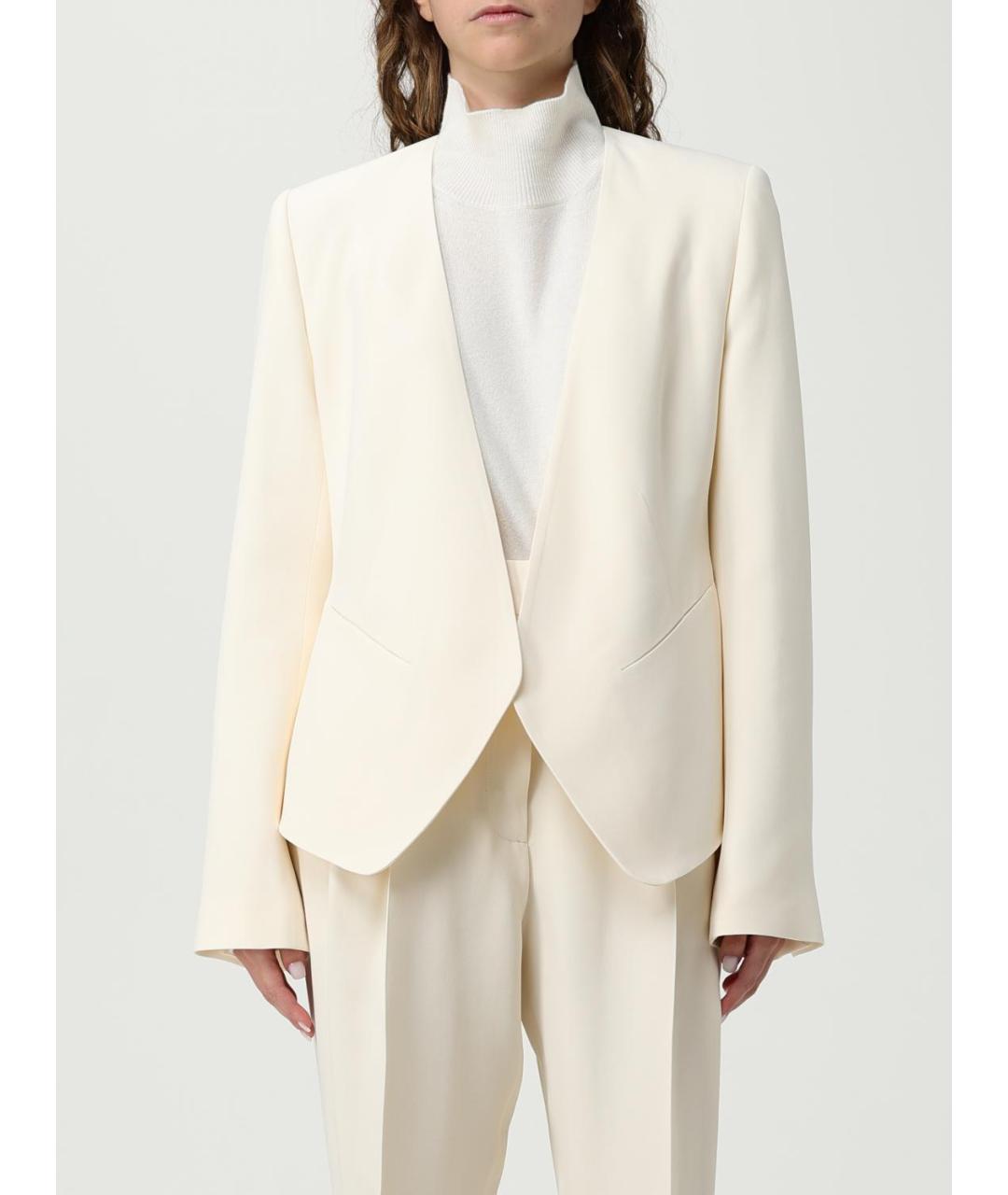 FABIANA FILIPPI Бежевый ацетатный жакет/пиджак, фото 6