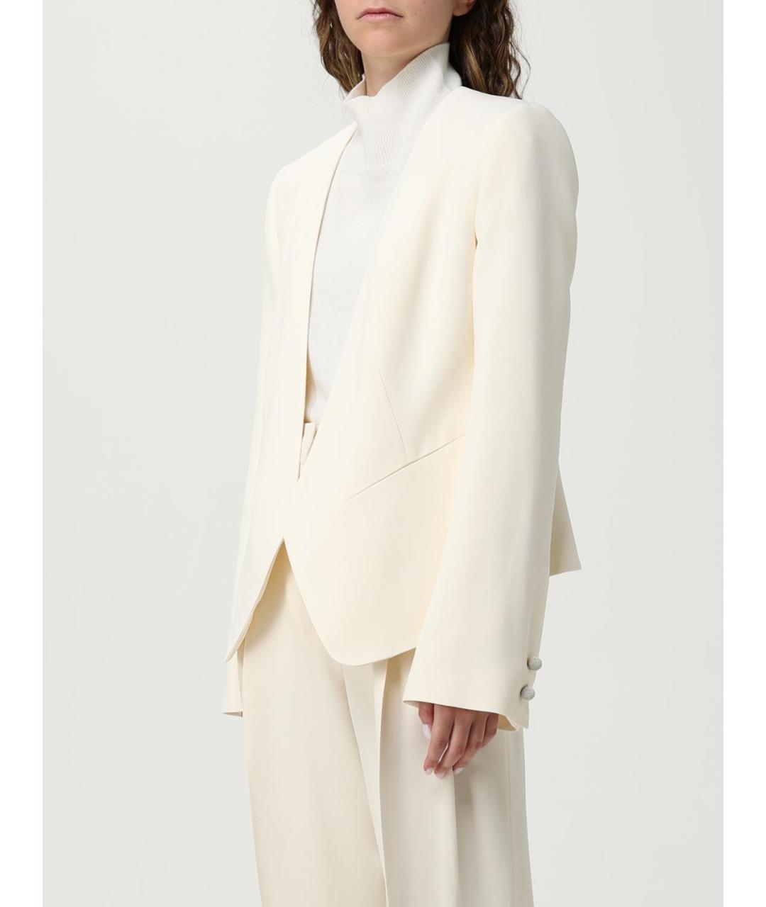 FABIANA FILIPPI Бежевый ацетатный жакет/пиджак, фото 4