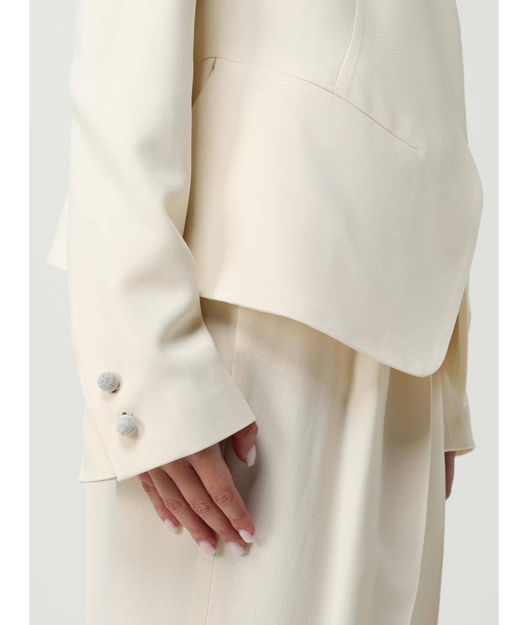 FABIANA FILIPPI Бежевый ацетатный жакет/пиджак, фото 5