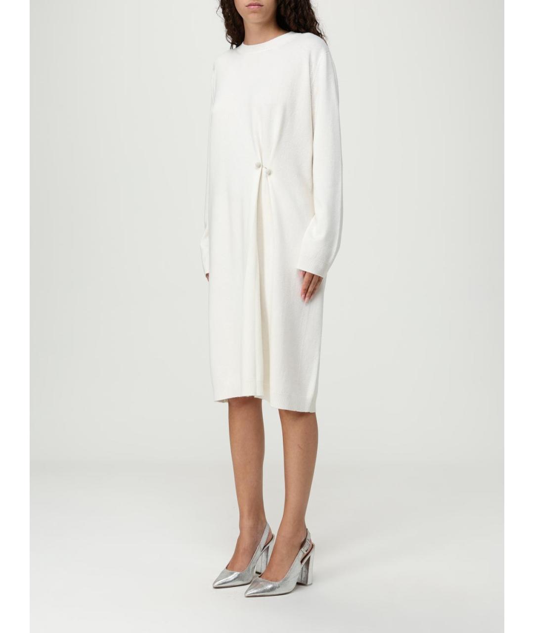 FABIANA FILIPPI Белое шерстяное повседневное платье, фото 3