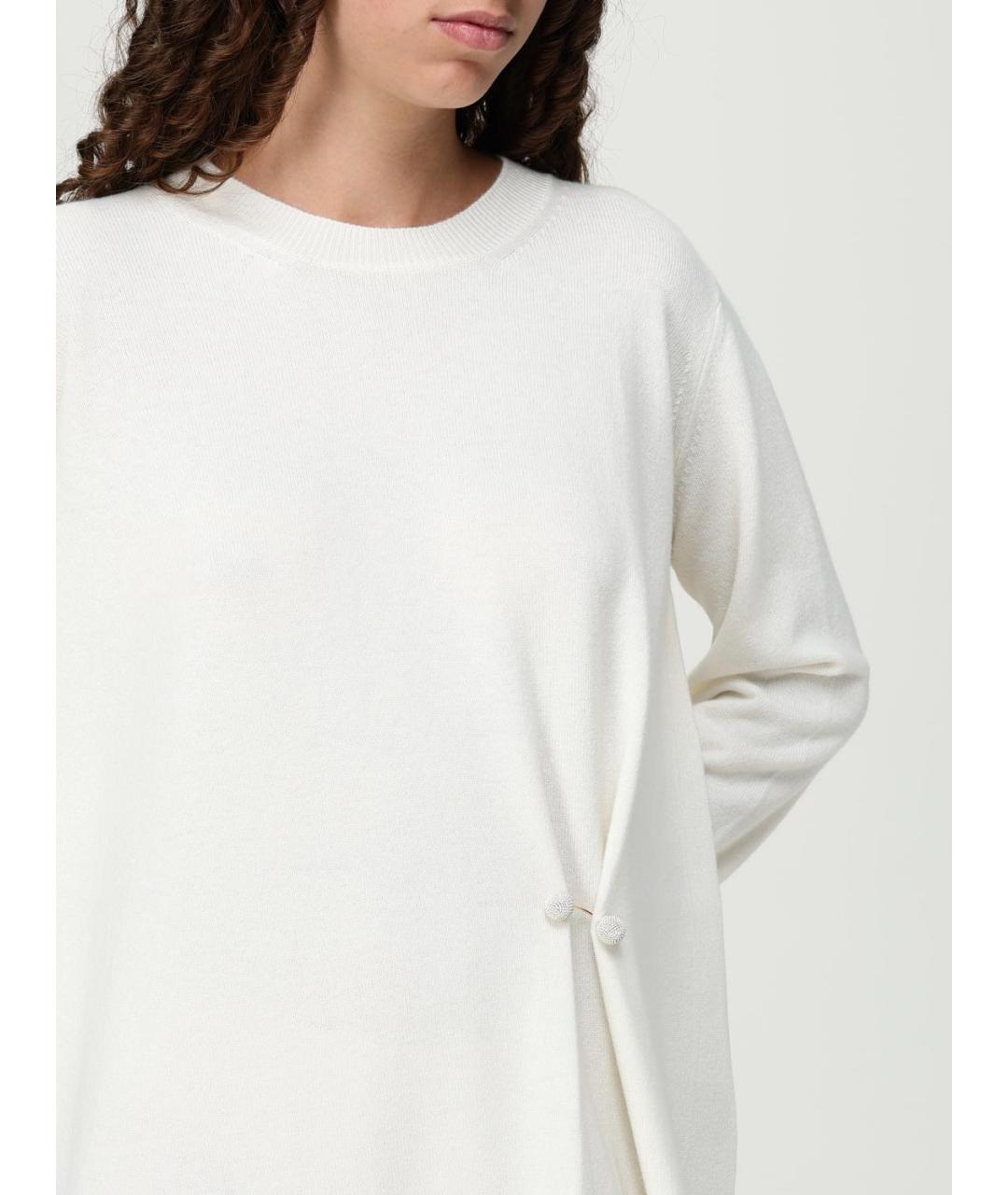 FABIANA FILIPPI Белое шерстяное повседневное платье, фото 4