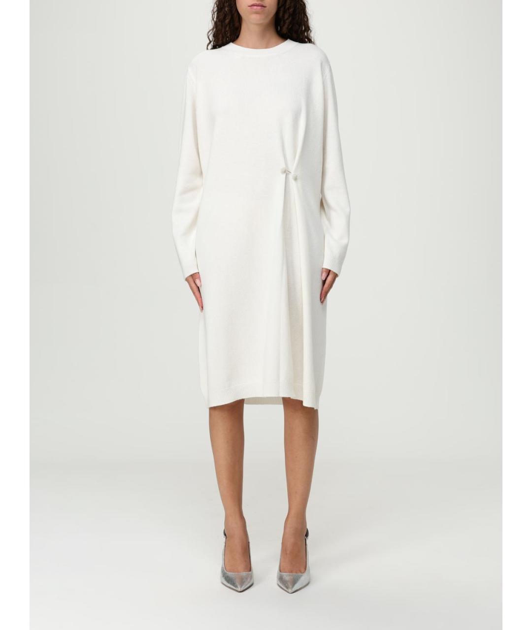 FABIANA FILIPPI Белое шерстяное повседневное платье, фото 5