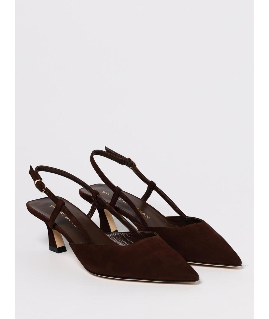 STUART WEITZMAN Коричневые замшевые туфли, фото 2