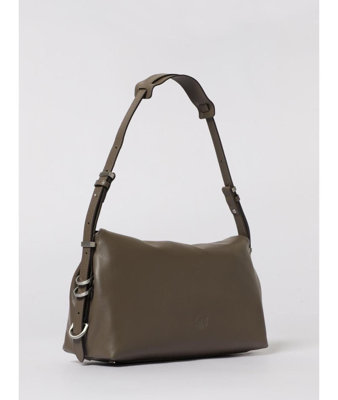 PINKO Серая кожаная сумка через плечо, фото 2