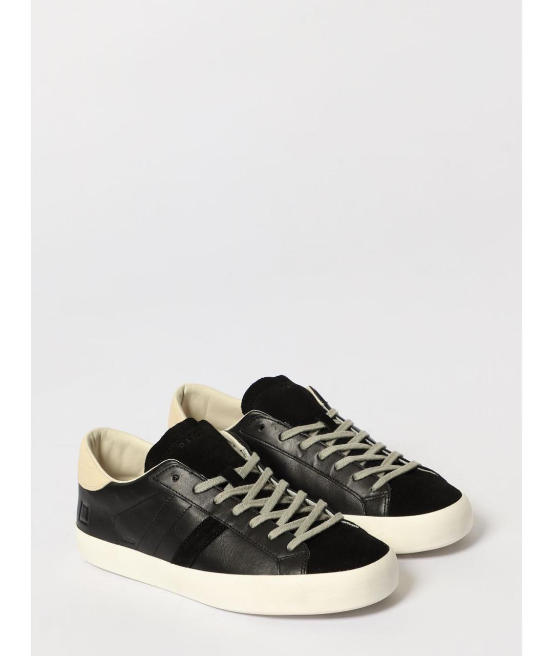 D.A.T.E. Черные кожаные низкие кроссовки / кеды, фото 2