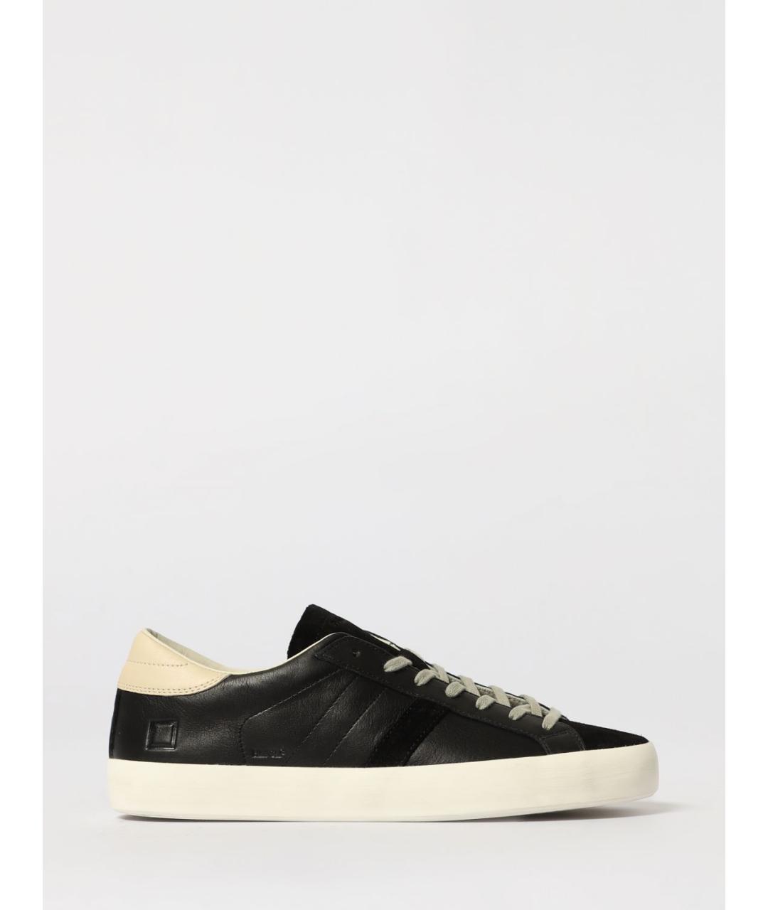 D.A.T.E. Черные кожаные низкие кроссовки / кеды, фото 4