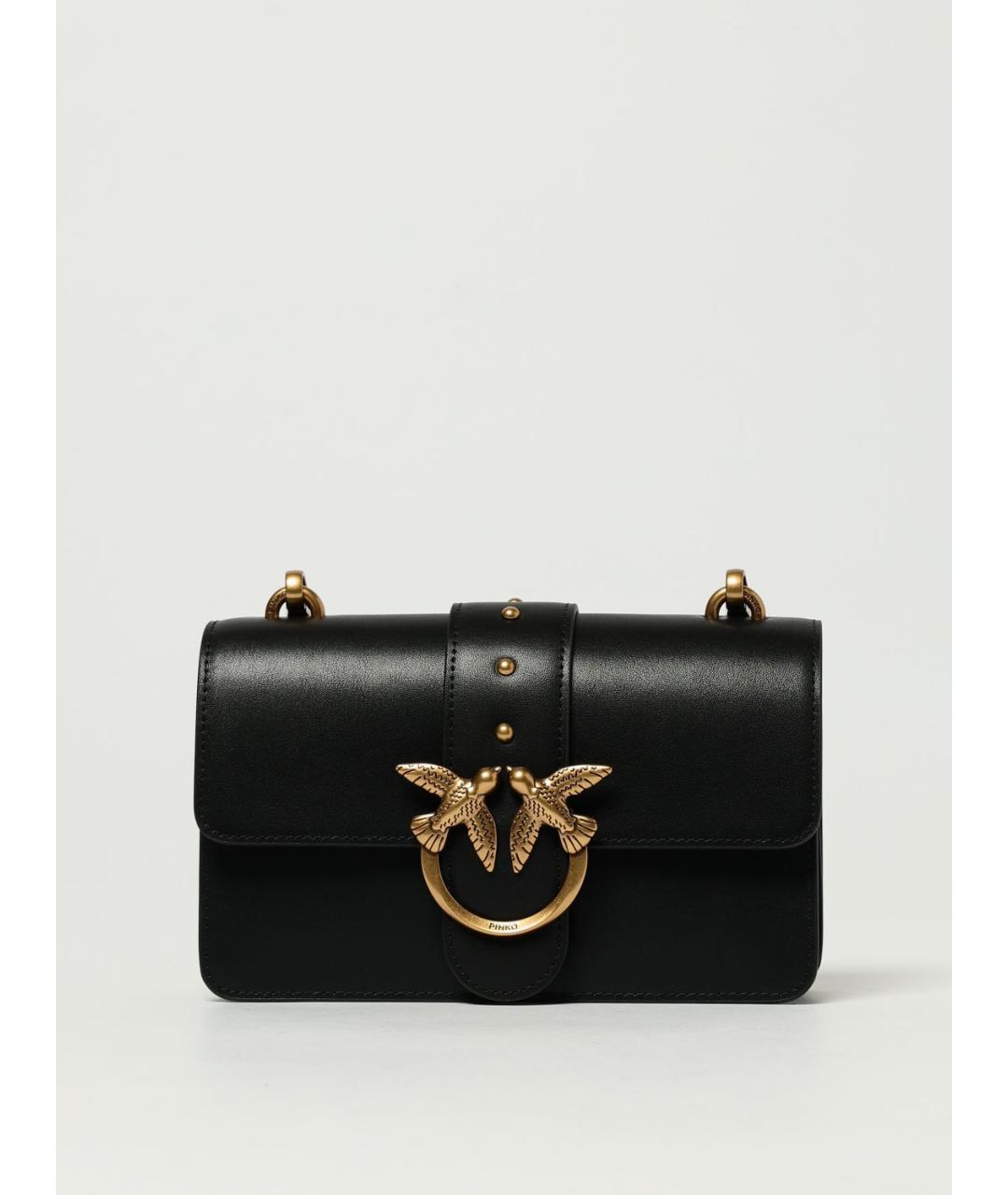 PINKO Черная кожаная сумка через плечо, фото 4