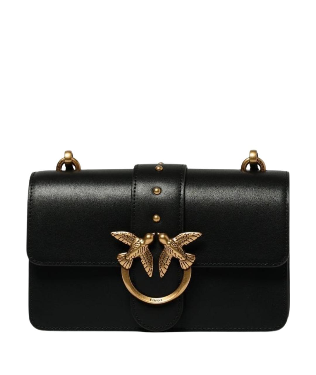 PINKO Черная кожаная сумка через плечо, фото 1