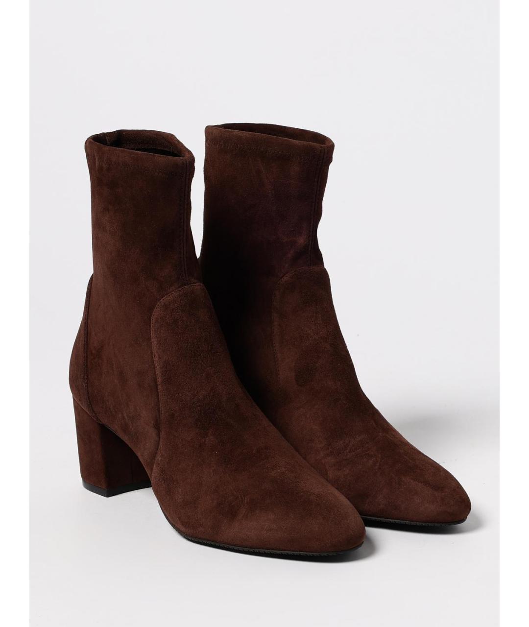 STUART WEITZMAN Коричневые замшевые ботильоны, фото 2