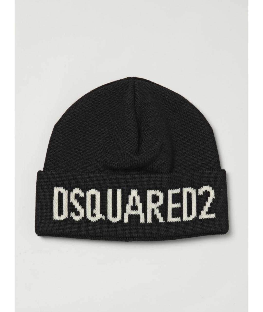 DSQUARED2 Черная шерстяная шапка, фото 3