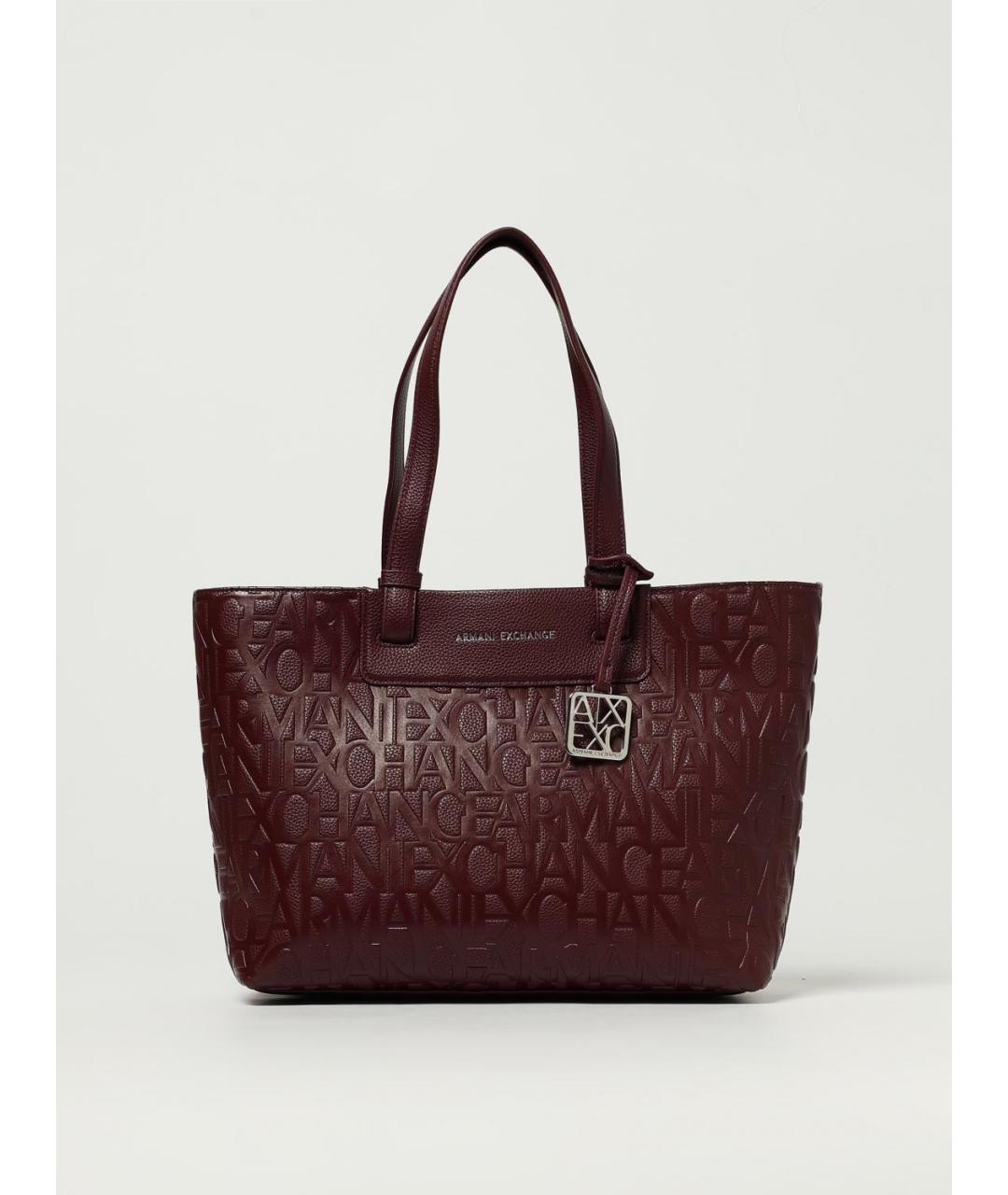 ARMANI EXCHANGE Бордовая сумка тоут из искусственной кожи, фото 4