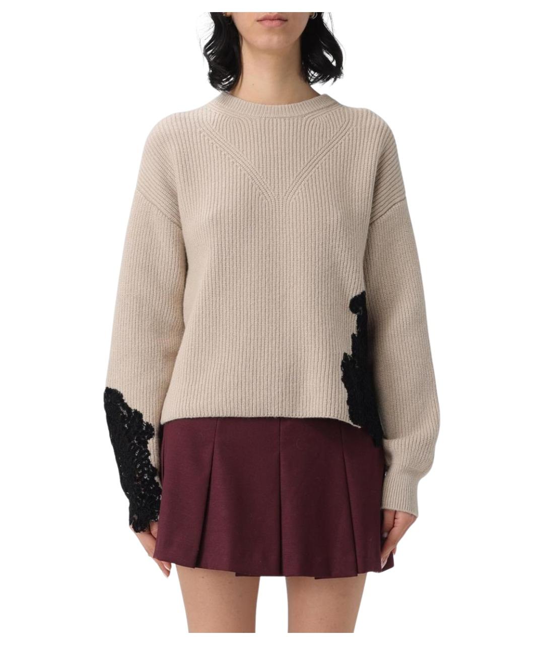 PINKO Бежевый шерстяной джемпер / свитер, фото 1