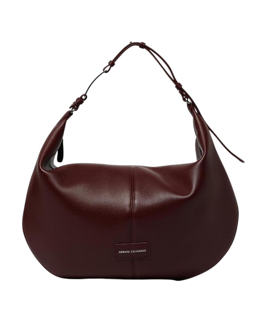 ARMANI EXCHANGE Бордовая кожаная сумка через плечо, фото 1