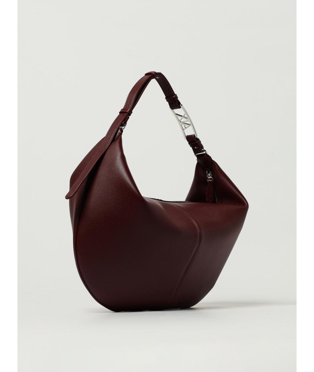 ARMANI EXCHANGE Бордовая кожаная сумка через плечо, фото 2