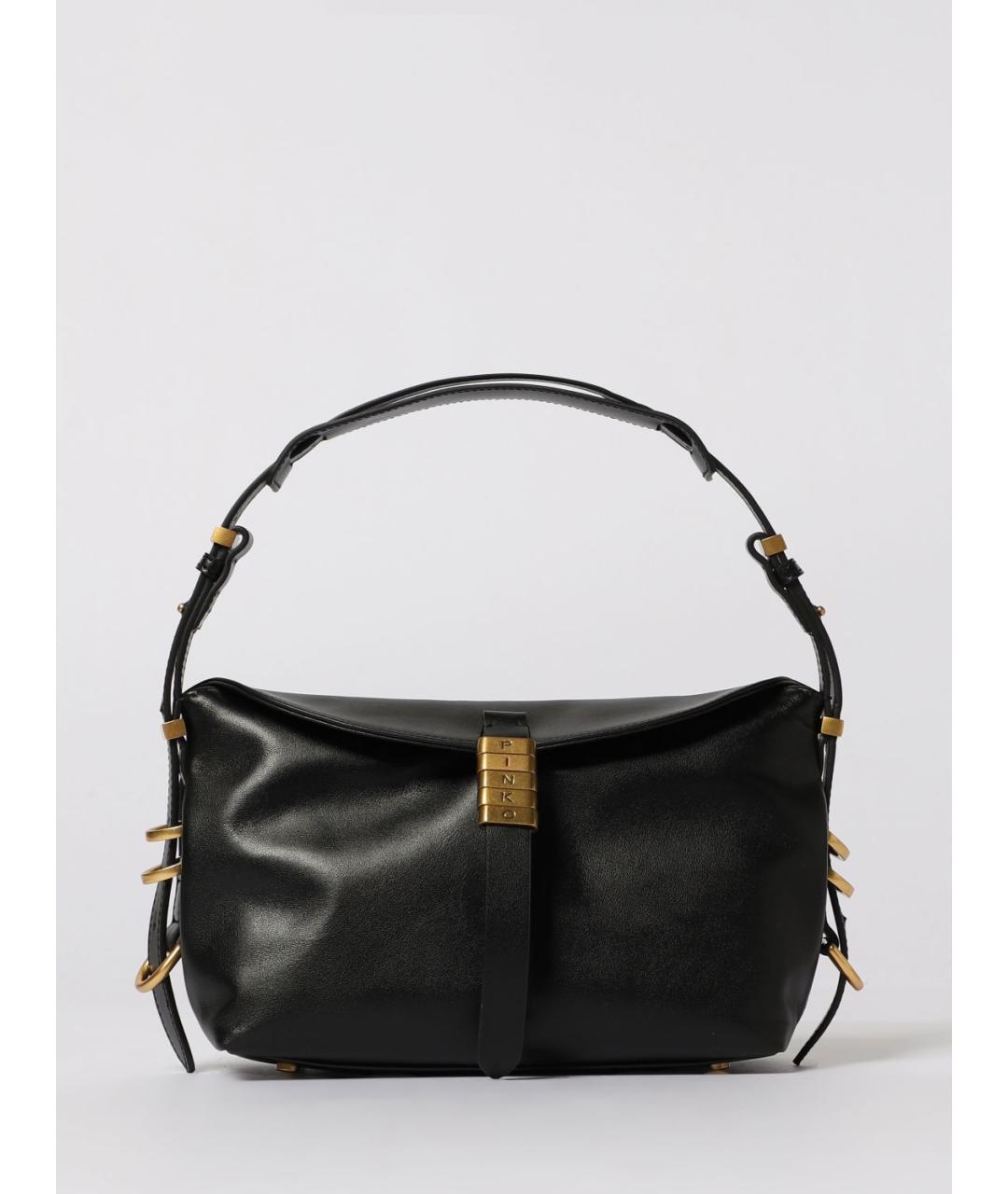 PINKO Черная кожаная сумка через плечо, фото 4