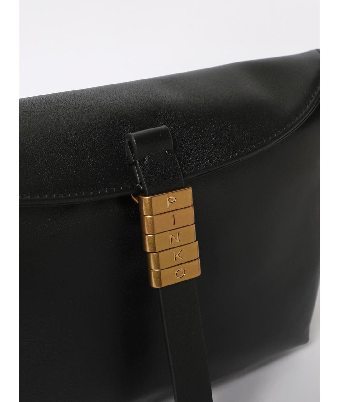 PINKO Черная кожаная сумка через плечо, фото 3