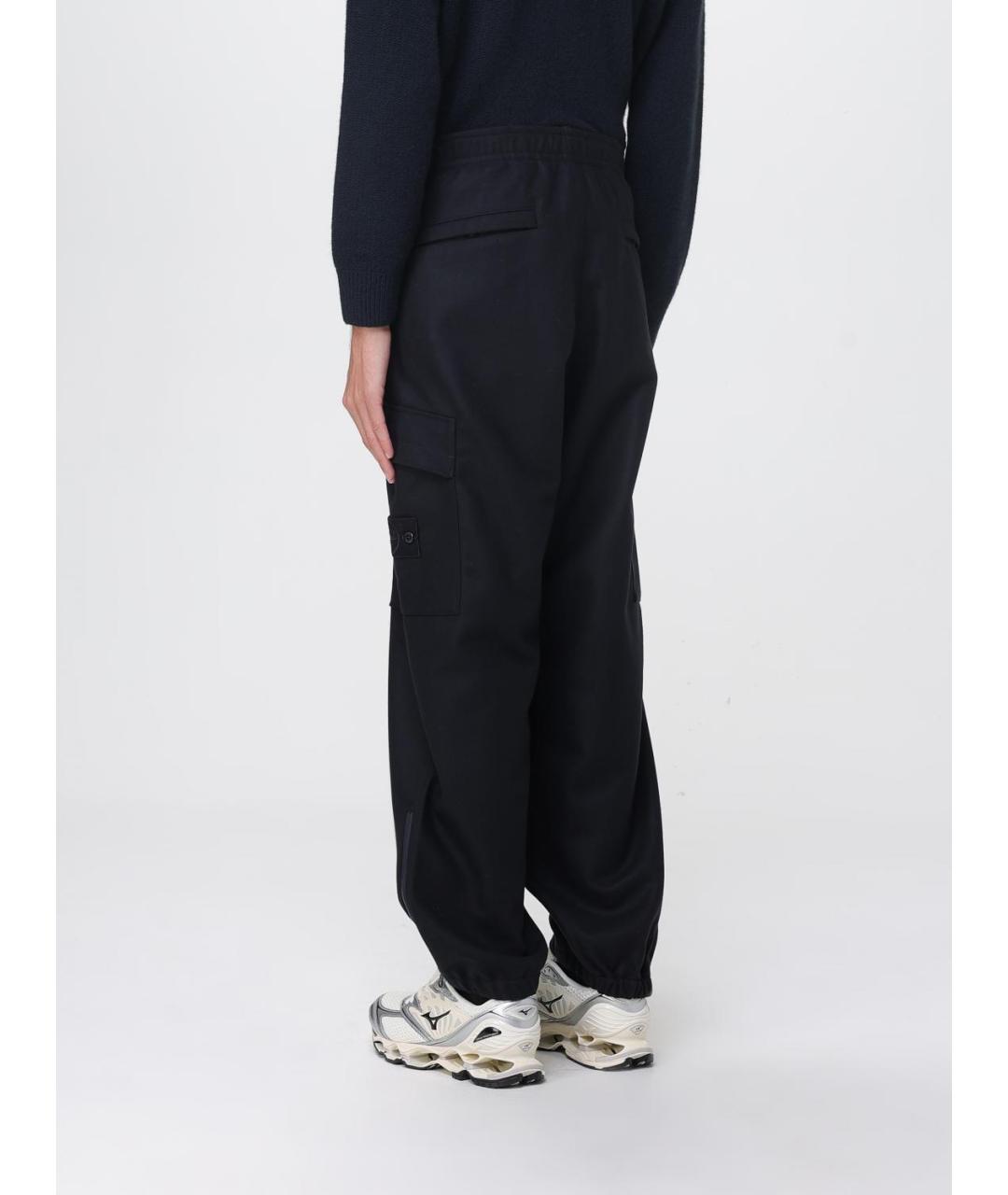 STONE ISLAND Темно-синие полиамидовые повседневные брюки, фото 3