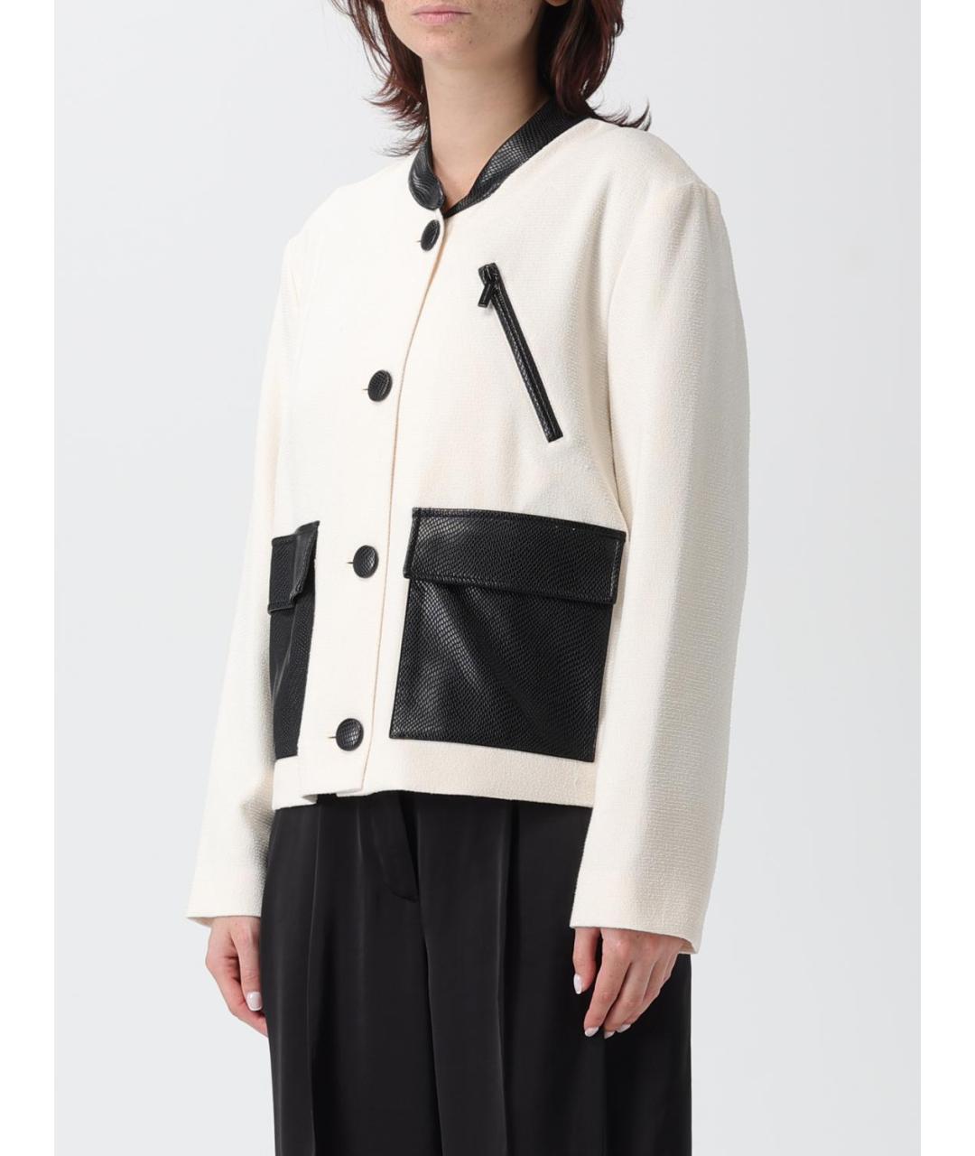 ARMANI EXCHANGE Бежевый полиэстеровый жакет/пиджак, фото 4