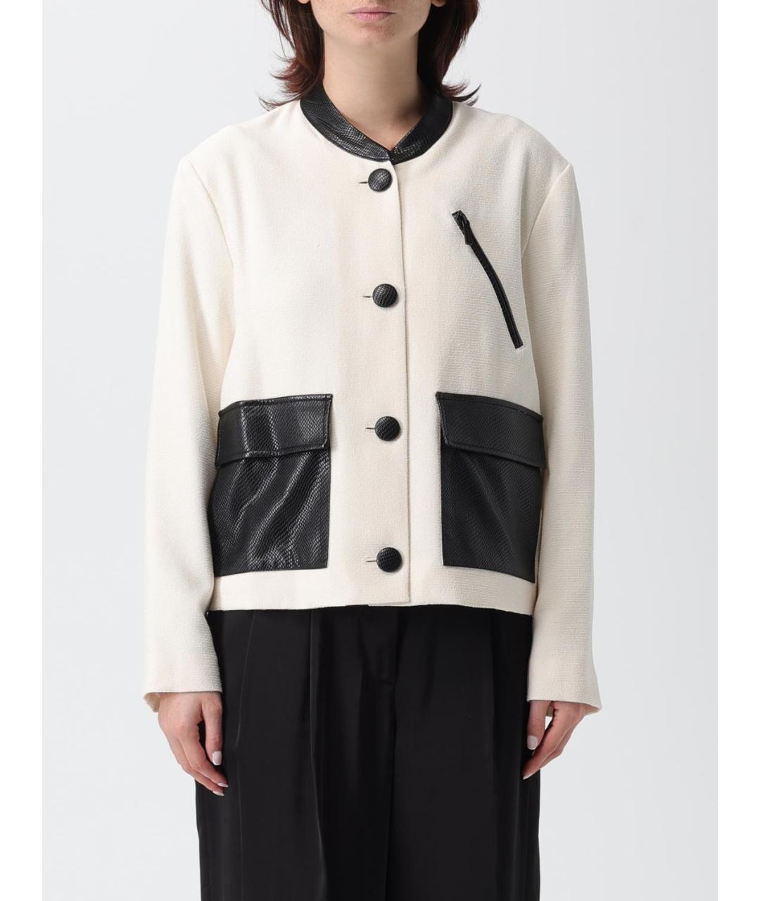 ARMANI EXCHANGE Бежевый полиэстеровый жакет/пиджак, фото 2