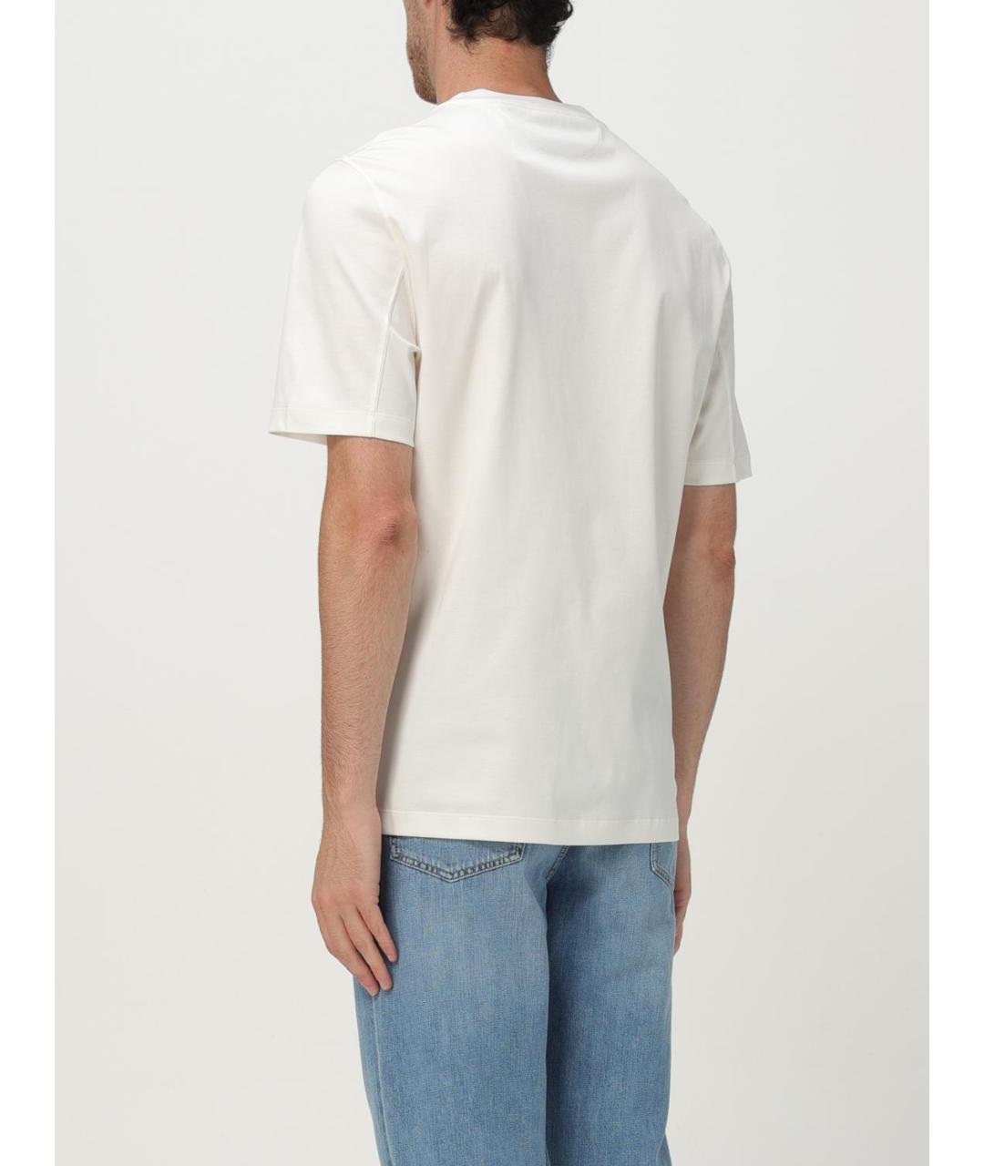 BRUNELLO CUCINELLI Белая хлопковая футболка, фото 3