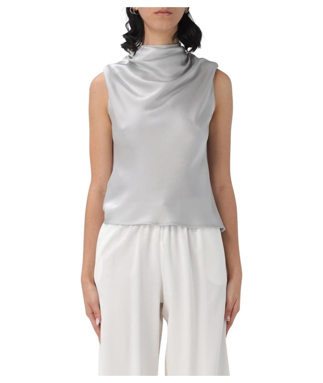 PINKO Серая ацетатная блузы, фото 1