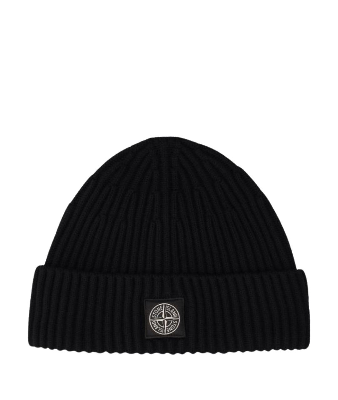 STONE ISLAND Черная шерстяная шапка, фото 1