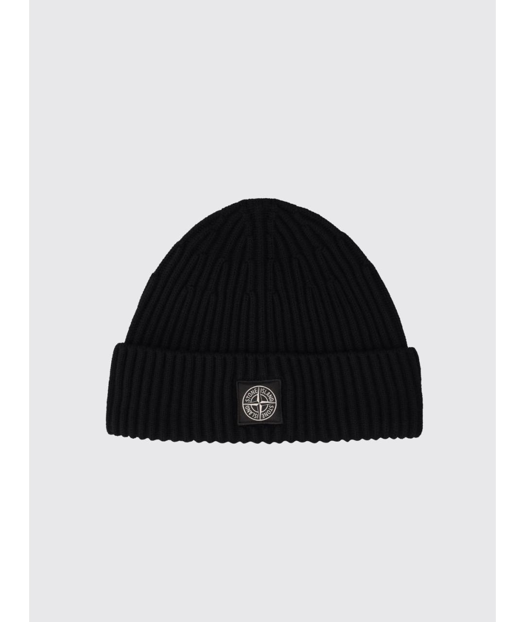 STONE ISLAND Черная шерстяная шапка, фото 3