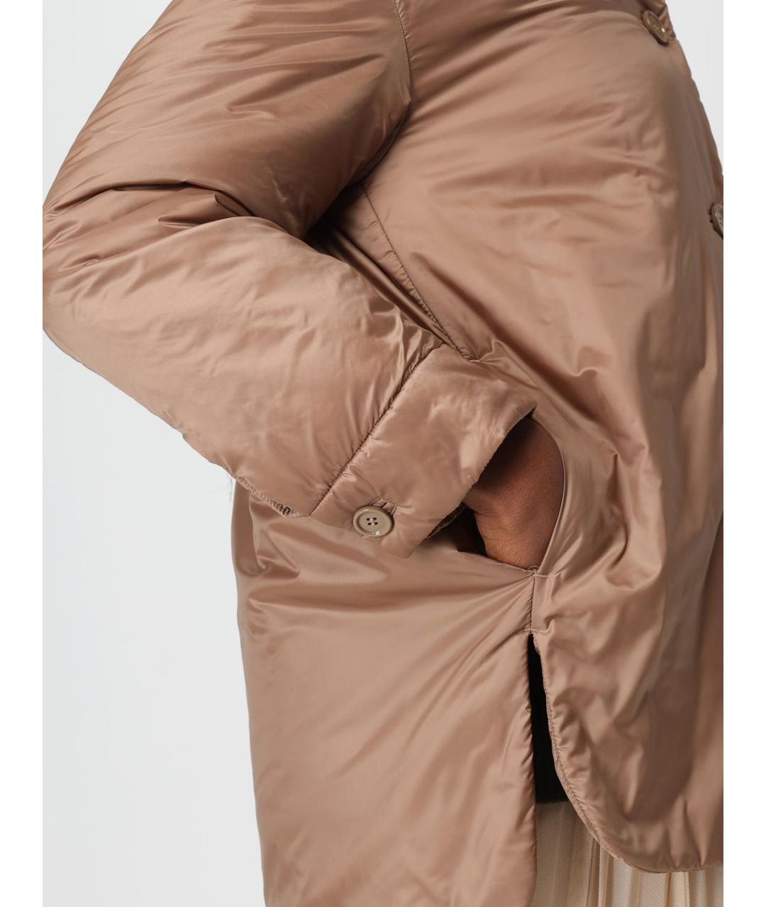 MAX MARA Коричневая полиэстеровая куртка, фото 5