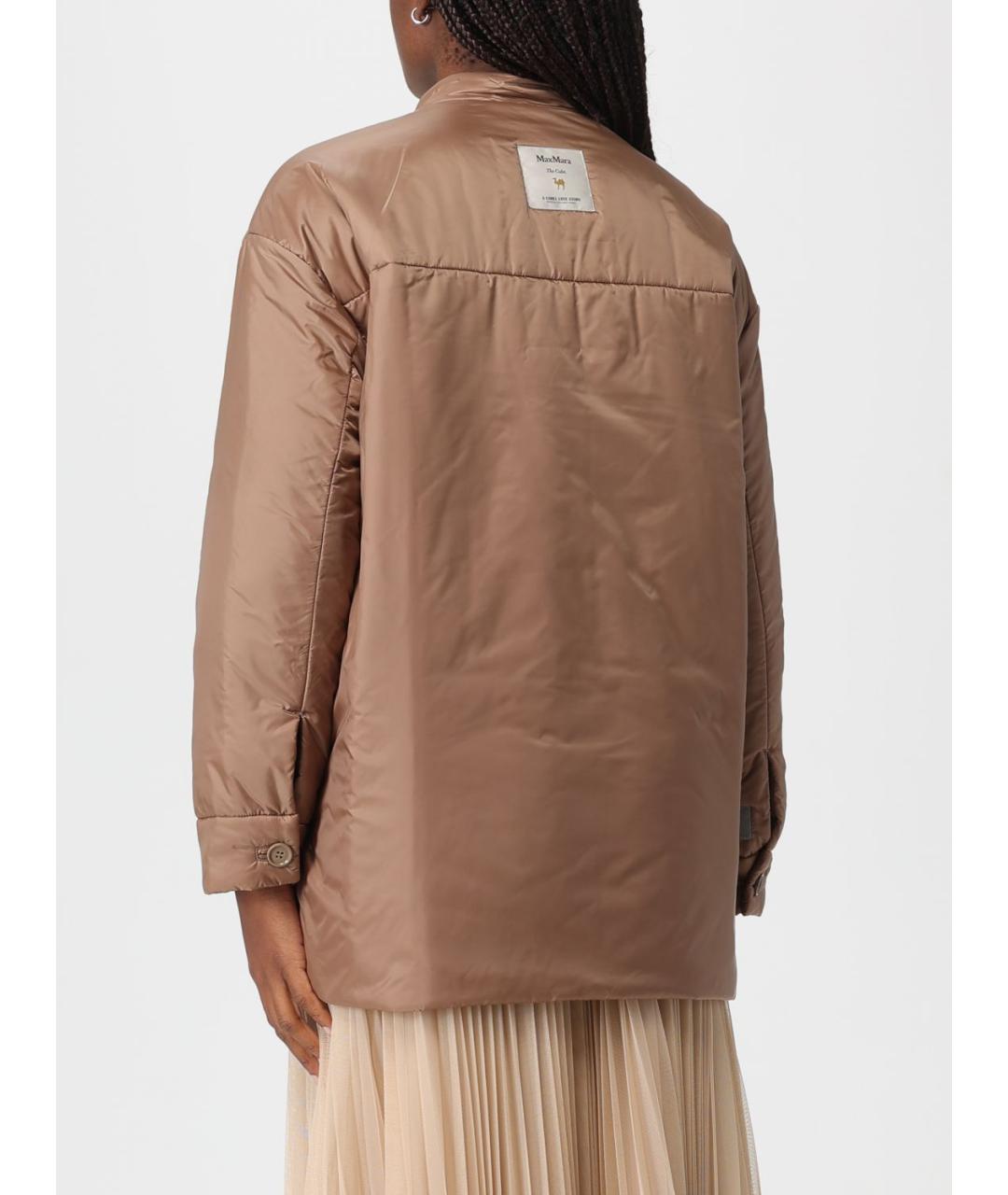 MAX MARA Коричневая полиэстеровая куртка, фото 3